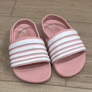 Wonder Nation Pink and White Kids Slide Sandals